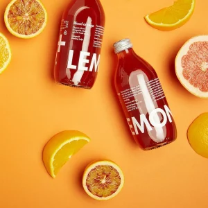 Photograph of bottles of Lemonaid Blood Orange